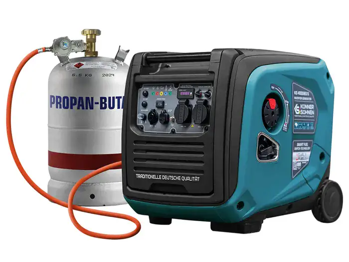 גנרטור מושתק אינוורטר מנוע בנזין משולב גז 4000W חד פאזי מבית Könner & Söhnen גרמניה