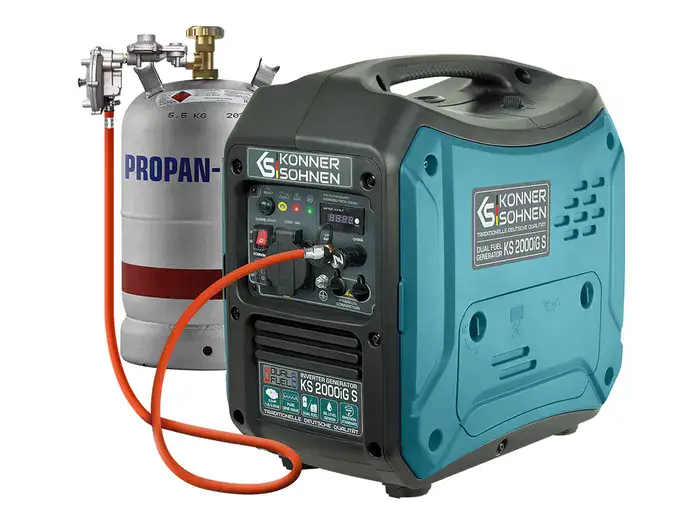 גנרטור מושתק אינוורטר מנוע בנזין משולב גז 2000W חד פאזי מבית Könner & Söhnen גרמניה