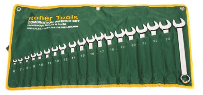 סט 19 מפתחות רינג פתוח 6-24 מ"מ ברצף נגד החלקה ROHER