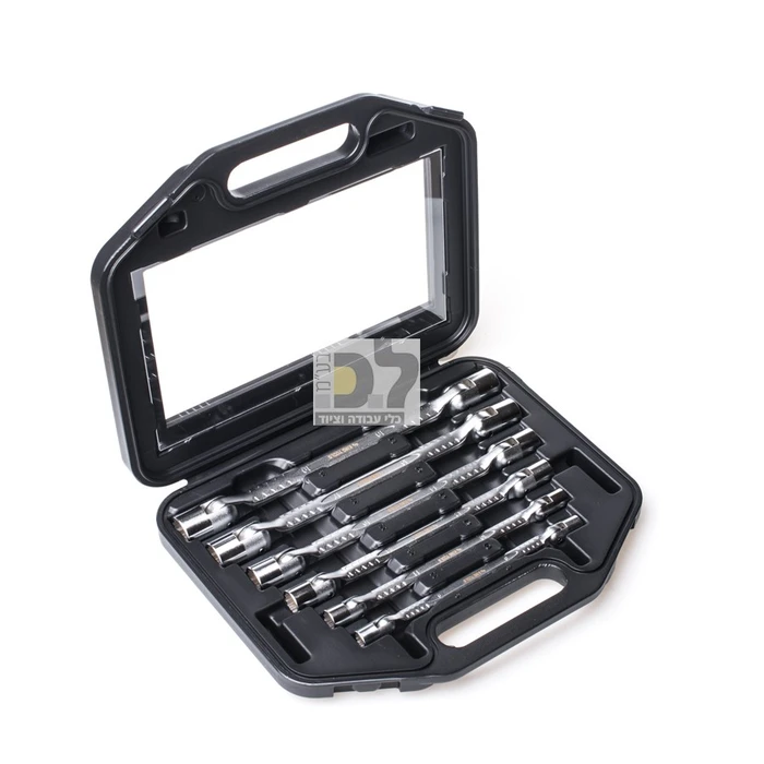 סט 6 מפתחות בוקסה מתקפל כפול - 8-19 מ"מ במזוודה KING TOOLS
