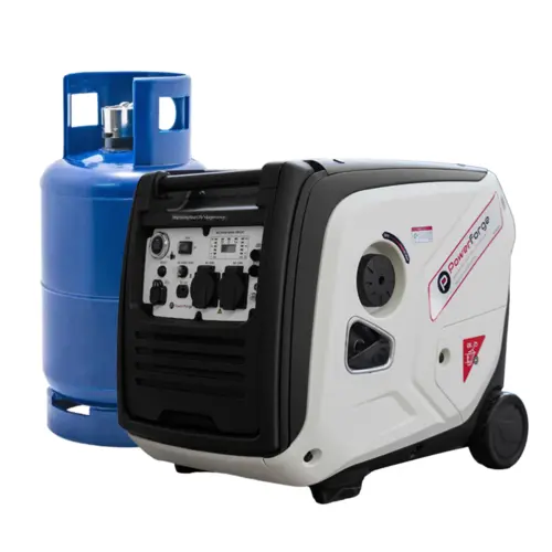 גנרטור מושתק אינוורטר מנוע בנזין משולב גז חד פאזי 4000W מבית PowerForge