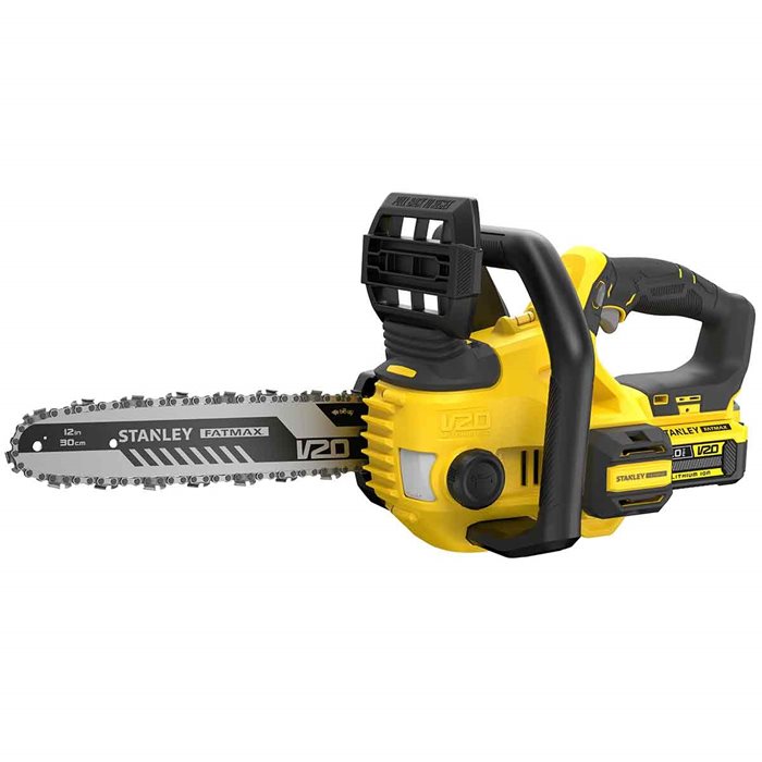 מסור שרשרת נטען STANLEY FATMAX V20 +סוללה 4A ומטען מהיר.