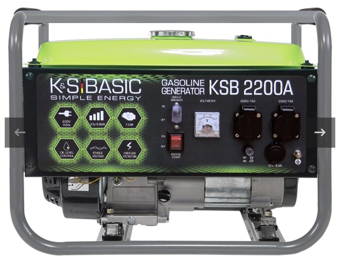 גנרטור בנזין חד פאזי 2200W מבית K&S BASIC גרמניה