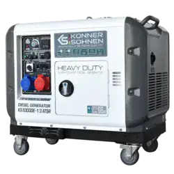 גנרטור דיזל מושתק חד פאזי ותלת פאזי 7500W מבית Könner & Söhnen גרמניה