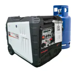 גנרטור מושתק אינוורטר מנוע בנזין משולב גז חד פאזי 8000W מבית PowerForge