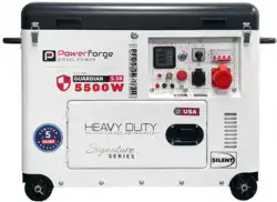 גנרטור דיזל מושתק חד פאזי ותלת פאזי 5500W מבית PowerForge