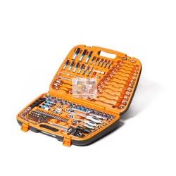 סט בוקסות ומפתחות משולב דרייב "1/4 + "3/8 + "1/2, 162 חלקים במזוודת פלסטיק GS KING TOOLS