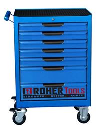 עגלת כלים 7 מגירות ROHER כחולה כולל מנגנון Interlock ROHER TOOLS