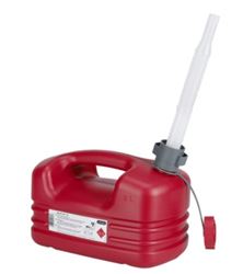 מיכל דלק 5 ליטר פלסטיק + משפך גמיש ת. PRESSOL גרמניה